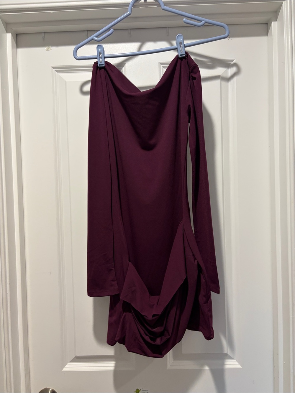 Cotton Candy Long Sleeve Dress in Deep Wine